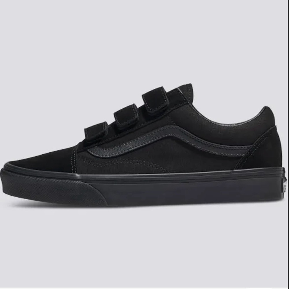 Vans Unisex Old Skool Velcro Black Monochrome